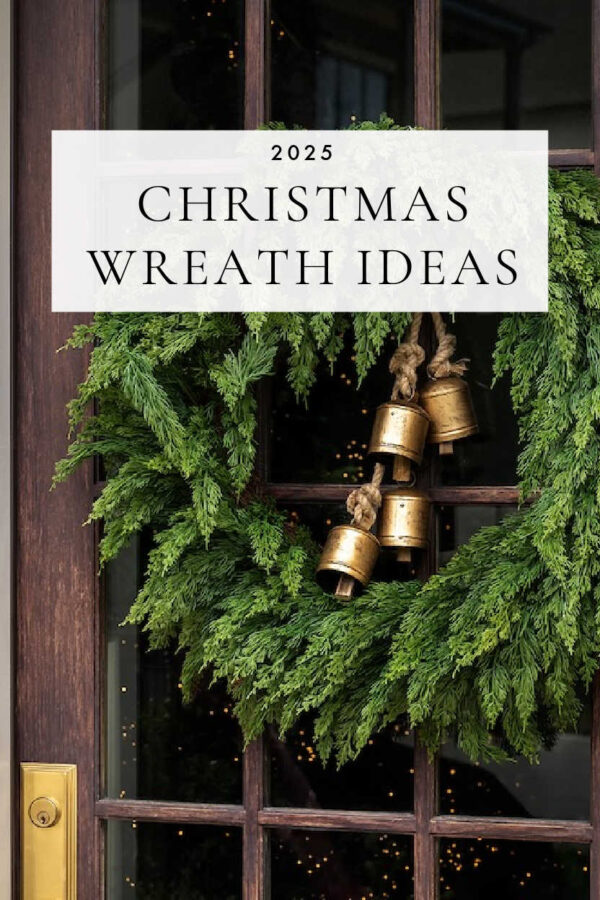Beautiful Christmas wreath and garland ideas for the front door and home, with simple holiday decor tips and inspiration for the mantel and front porch!