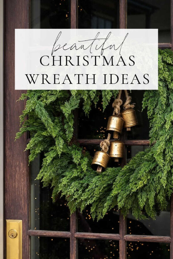 Beautiful Christmas wreath and garland ideas for the front door and home, with simple holiday decor tips and inspiration for the mantel and front porch!