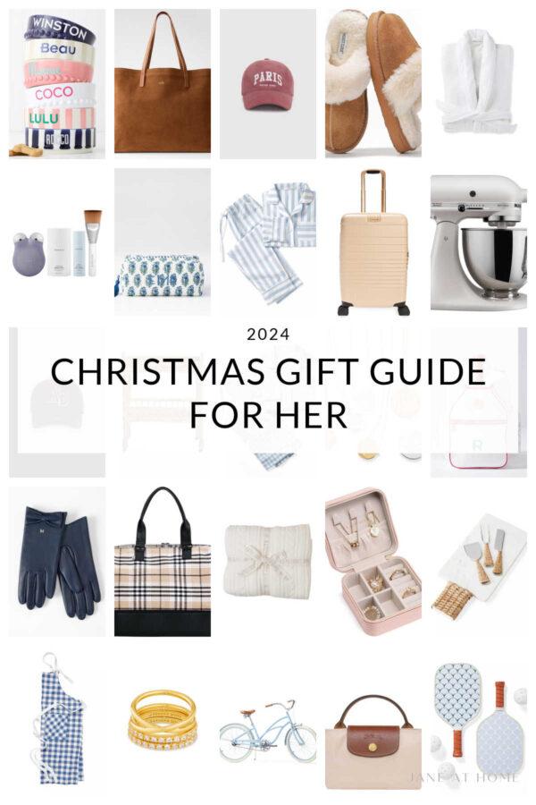 My 2024 Christmas Gift Guide for her, with dozens of beautiful, unique, and memorable gifts and ideas for all the women on your holiday gift list!