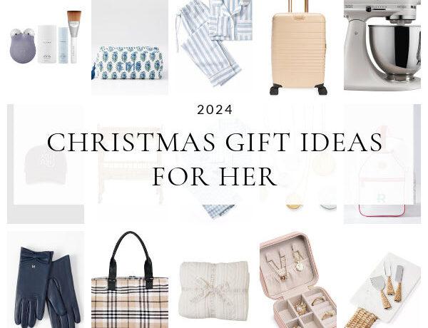 My 2024 Christmas Gift Guide for her, with dozens of beautiful, unique, and memorable gift ideas for all the women on your holiday gift list, including gifts for the home decor enthusiast, personalized gifts and jewelry, luxury beauty and spa gifts, style finds, and more!