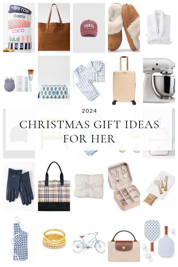 My 2024 Christmas Gift Guide for her, with dozens of beautiful, unique, and memorable gift ideas for all the women on your holiday gift list, including gifts for the home decor enthusiast, personalized gifts and jewelry, luxury beauty and spa gifts, style finds, and more!