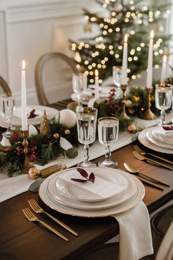 Beautiful Christmas table setting ideas, tablescapes, dining table decor, centerpieces, place settings, and simple holiday table decorations for 2024 - jane at home