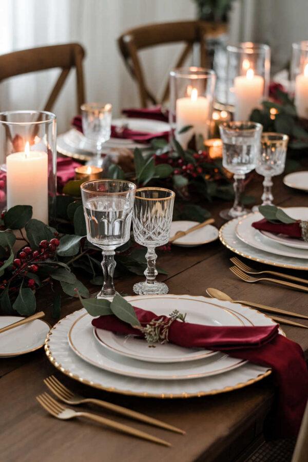 Beautiful Christmas table setting ideas, tablescapes, dining table decor, centerpieces, place settings, and simple holiday table decorations for 2024 - jane at home