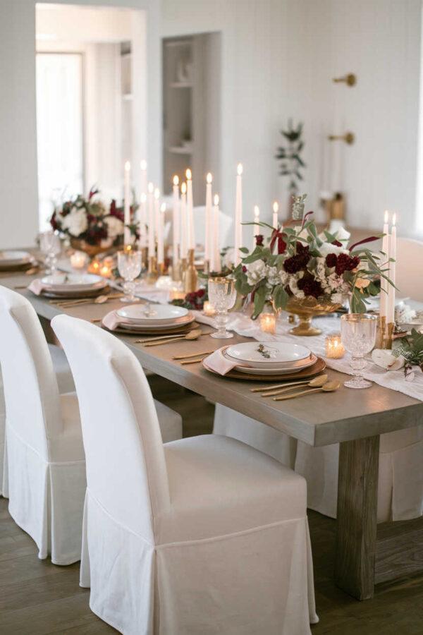 Beautiful Christmas table setting ideas, tablescapes, dining table decor, centerpieces, place settings, and simple holiday table decorations for 2024 - jane at home