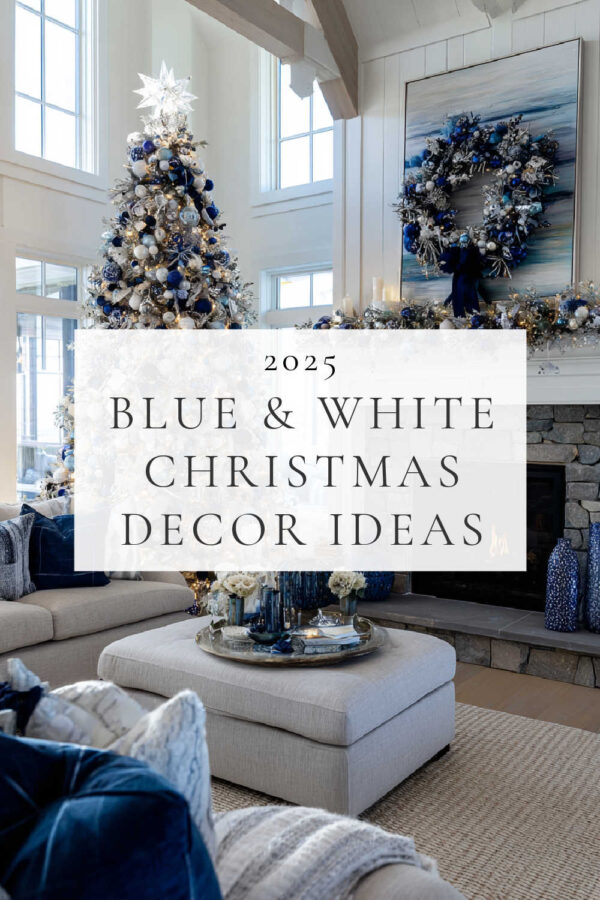 Bring timeless elegance to your home this holiday season with beautiful blue and white Christmas decor ideas. Get inspiration for decorating trees, mantels, tablescapes, entryway tables, front porches, bedrooms, and more.