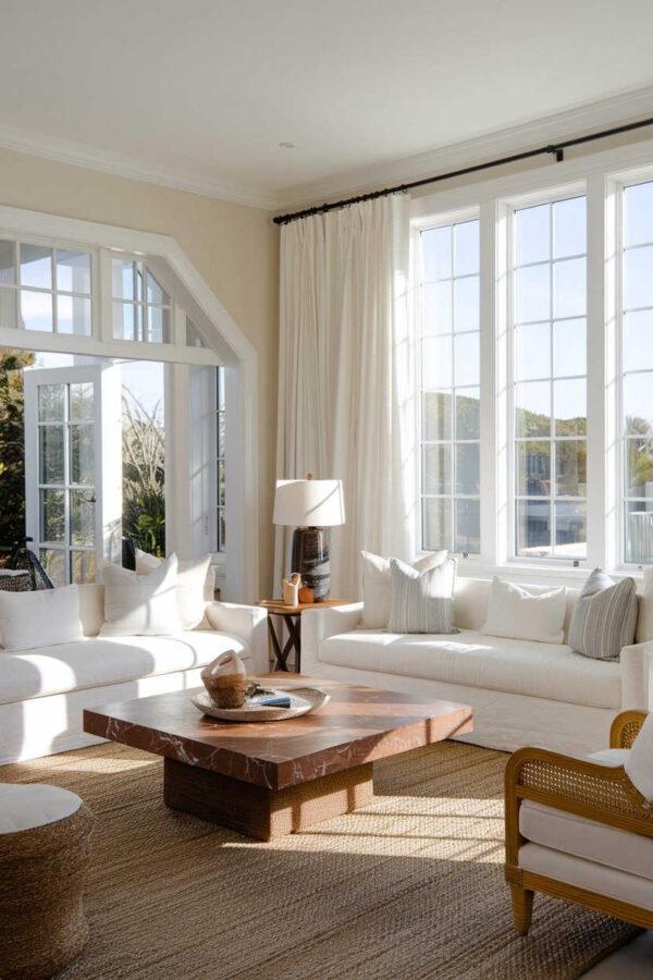 Beautiful living room ideas and trends for 2025, with warm neutral spaces, elegant living room design inspiration, coffee table decor, small living room decorating ideas, modern organic living rooms, long livingroom layouts, luxury coastal spaces, and more!