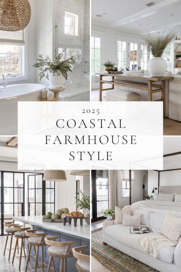 With its light and airy aesthetic, coastal farmhouse interior design perfectly blends modern coastal and modern farmhouse styles, with decor ideas and timeless inspiration for the kitchen, living room, bedroom, bathroom, entryway, porch, and every room in the home!