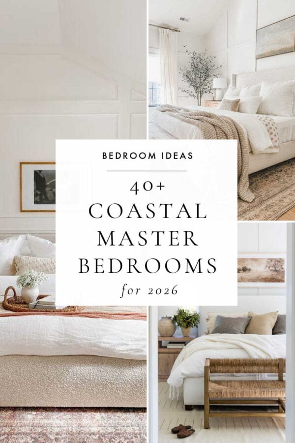 Bring the serenity of the coast into your home with these modern coastal bedroom ideas and 2026 design trends! Whether you're updating your master bedroom, refreshing a guest room, or styling a cozy small space, discover beautiful inspiration rooted in beach house charm, modern organic touches, and coastal elegance. #nancymeyersbedroom #moderncoastalstyle #beachhousebedroom