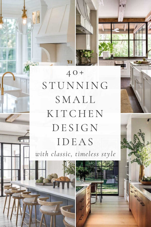 Beautiful small kitchen ideas and trends for 2025, with classic timeless kitchen design and decor, two tone kitchen cabinets, warm white kitchens, modern oak kitchens, galley kitchen ideas, remodel inspiration, coastal kitchen designs, modern farmhouse style, dream kitchens, backsplash ideas, lighting, mixed metals, and more!