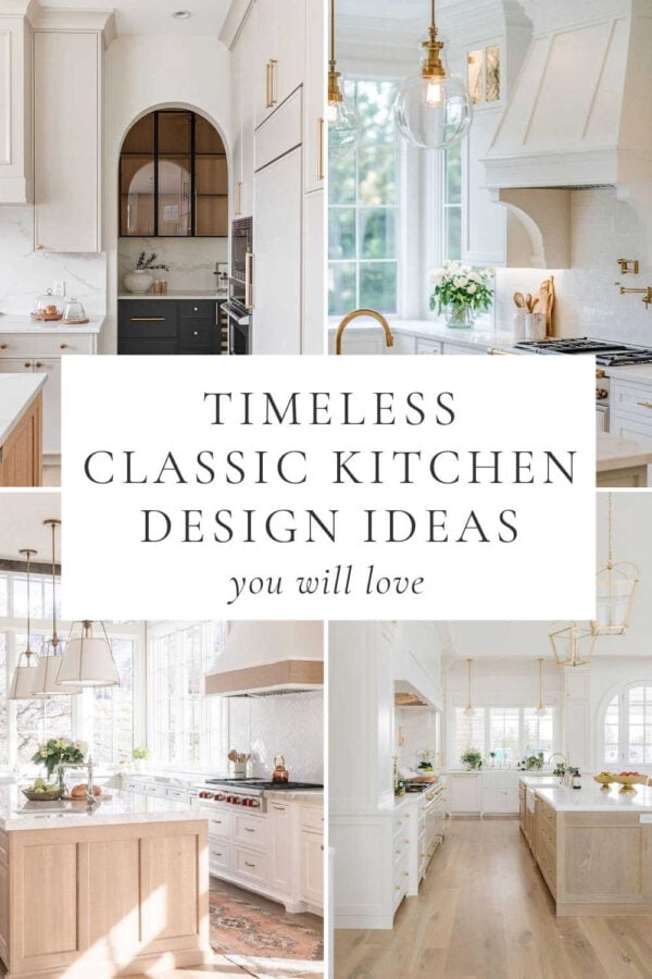Beautiful kitchen ideas and trends for 2025 and 2026, with classic timeless kitchen design and decor, two tone kitchen cabinets, warm white kitchens, modern oak kitchens, small kitchen ideas, remodel inspiration, coastal kitchen designs, modern farmhouse style, dream kitchens, backsplash ideas, lighting, mixed metals, and more!
