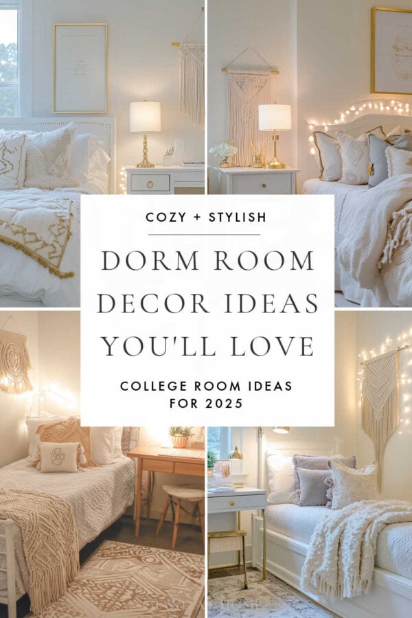 Heading to college? Discover dreamy dorm room ideas for girls and boys -- including boho, luxe, and minimalist styles -- plus a checklist of college dorm essentials! 