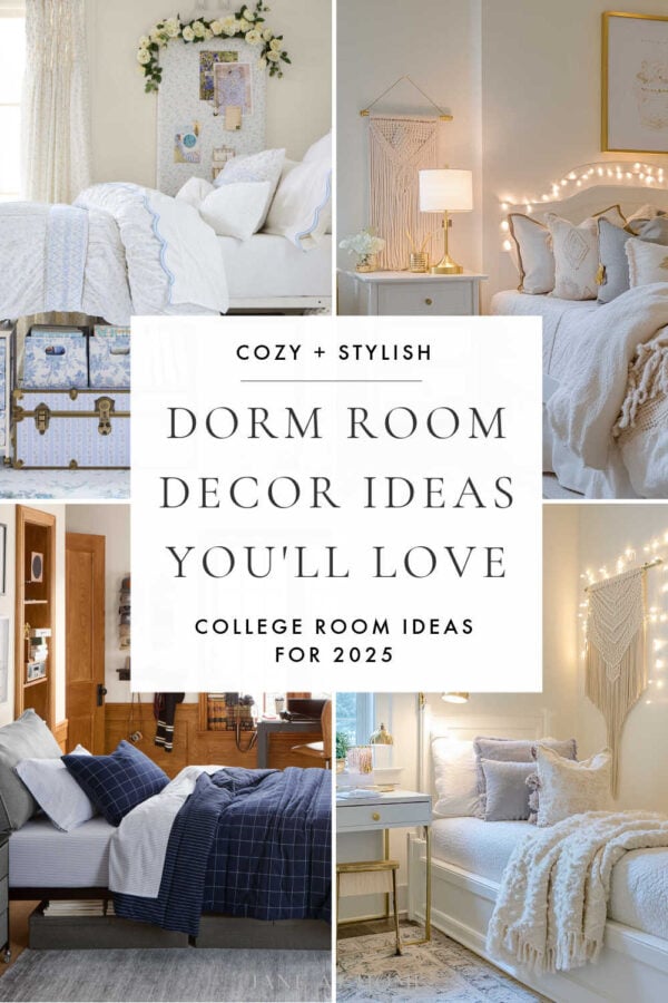 Heading to college? Discover dreamy dorm room ideas for girls and boys -- including boho, luxe, and minimalist styles -- plus a checklist of college dorm essentials! 