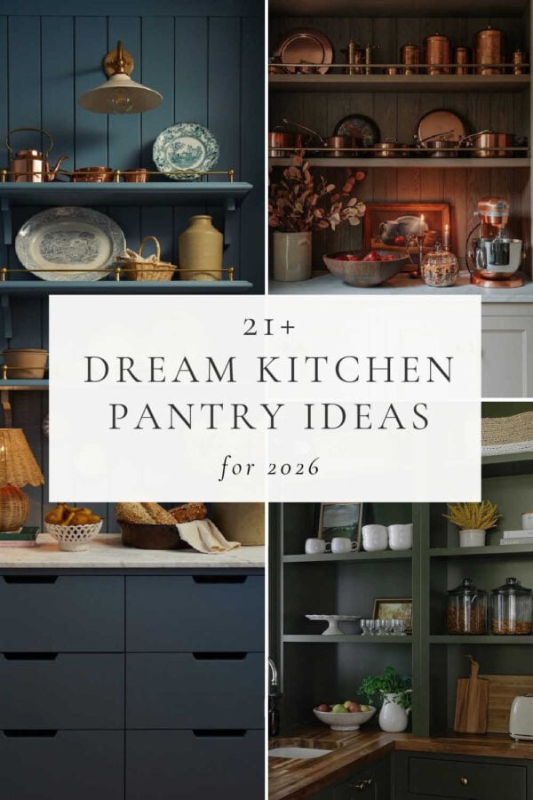 Beautiful kitchen pantry ideas and inspiration, from walk-in pantries and L-shaped pantry layouts to butler's pantries and small kitchen organization, including modern pantry ideas, decor tips, and dream pantry designs for your remodel or new house kitchen!