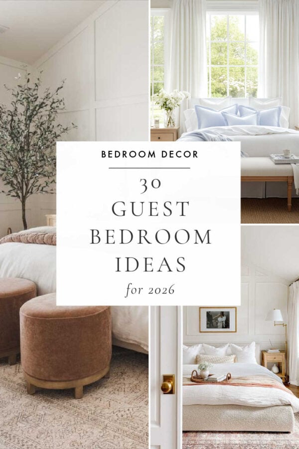 Beautiful guest bedroom ideas, decorating inspiration, cozy bedding, and hotel-style touches to transform a small spare room into a welcoming retreat and make your visitors feel at home.
