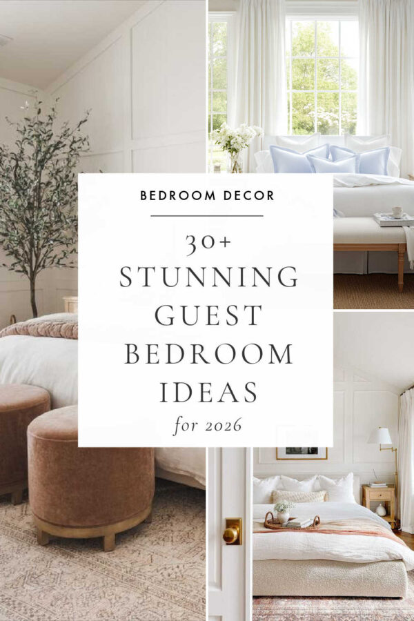 Beautiful guest bedroom ideas, decorating inspiration, cozy bedding, and hotel-style touches to transform a small spare room into a welcoming retreat and make your visitors feel at home.