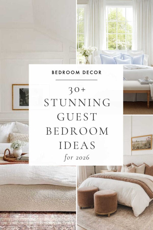 Beautiful guest bedroom ideas, decorating inspiration, cozy bedding, and hotel-style touches to transform a small spare room into a welcoming retreat and make your visitors feel at home.