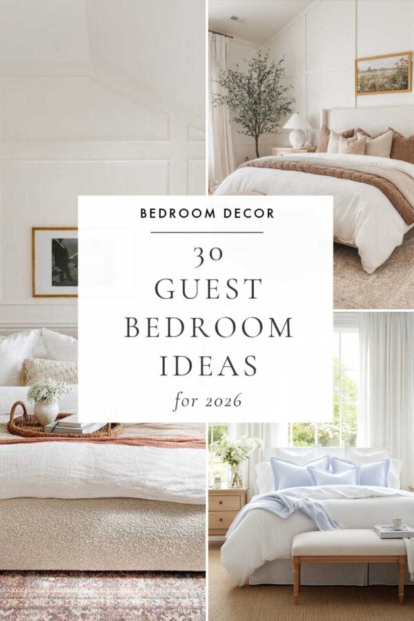 Beautiful guest bedroom ideas, decorating inspiration, cozy bedding, and hotel-style touches to transform a small spare room into a welcoming retreat and make your visitors feel at home.