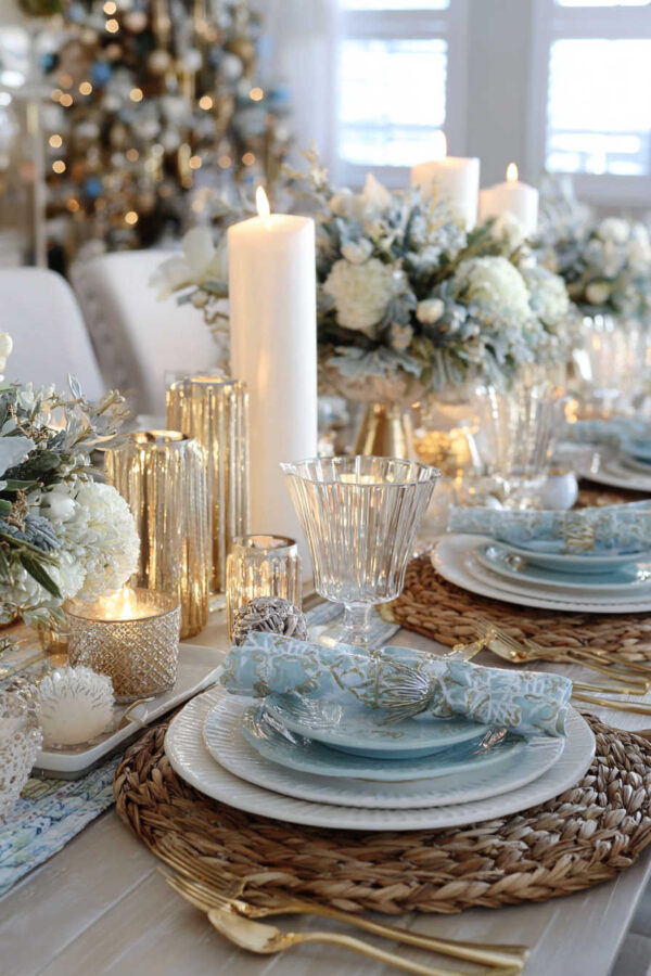 blue Christmas decor