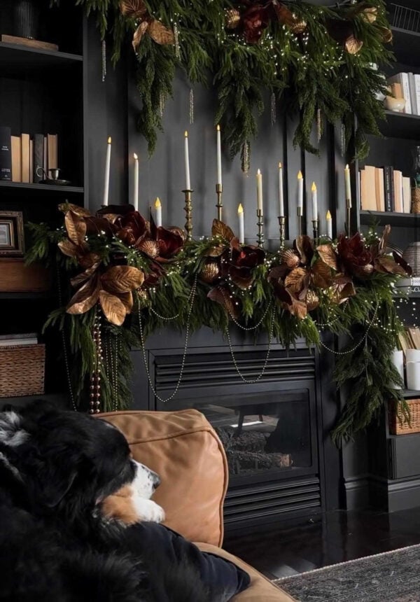 Love this beautiful modern neutral Christmas mantel from Craftberry Bush