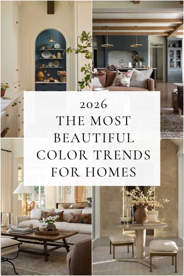 A look at the 2026 interior color trends and paint colors of the year, with the top shades from Benjamin Moore, Sherwin-Williams, Behr, and more!