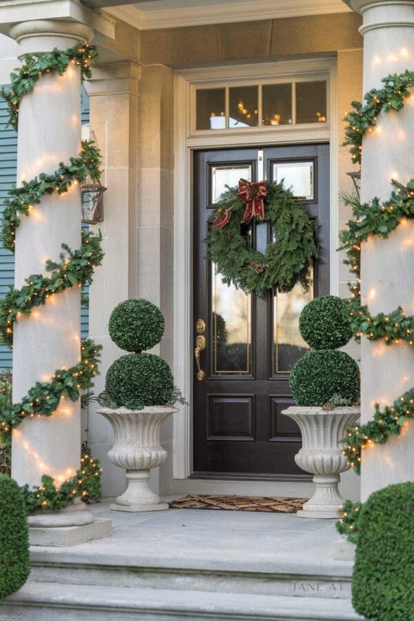 Christmas Front Porch Decor - Jane at Home