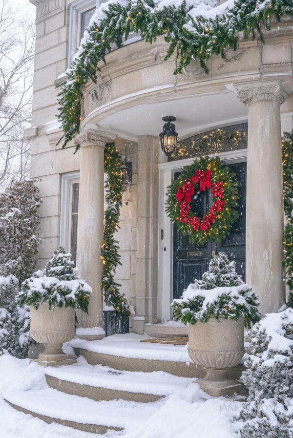 Christmas Front Porch Decor - Jane at Home