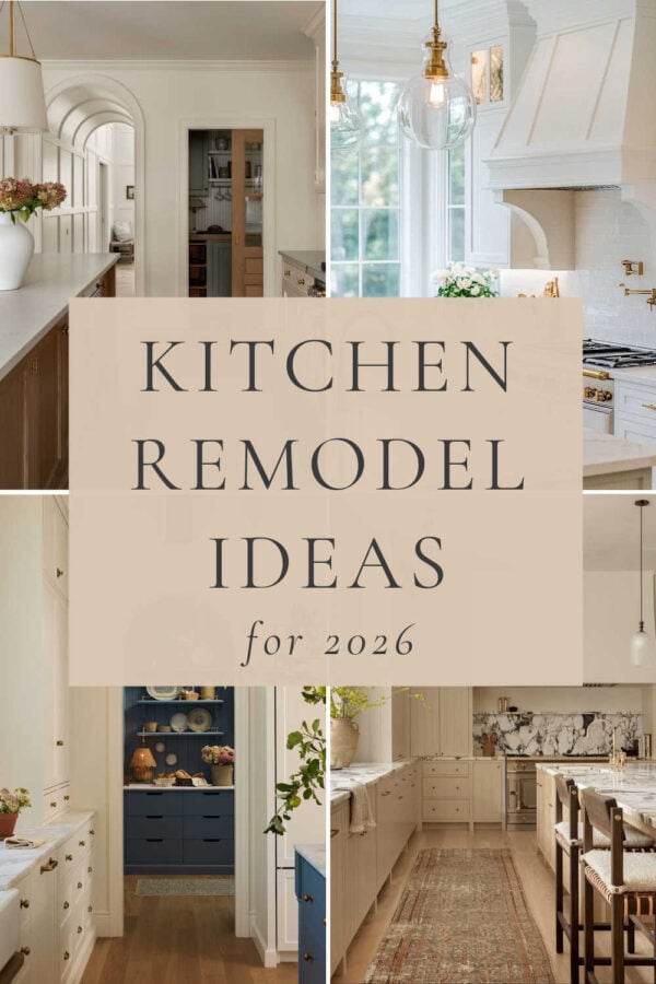 Beautiful kitchen remodel ideas and inspiration, with layouts, European farmhouse style, cabinet trends, lighting, islands, mixed metal finishes, and more.