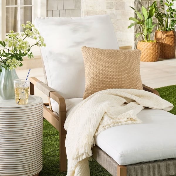Warm neutral outdoor furniture and patio decor for summer