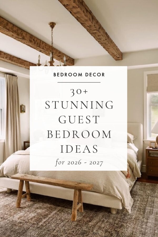 Beautiful guest room ideas, decorating inspiration, prep tips, cozy bedding, and hotel-style touches to transform a small bedroom into a welcoming retreat that will make your visitors feel at home.