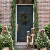 Christmas holiday front porch decor front door wreath